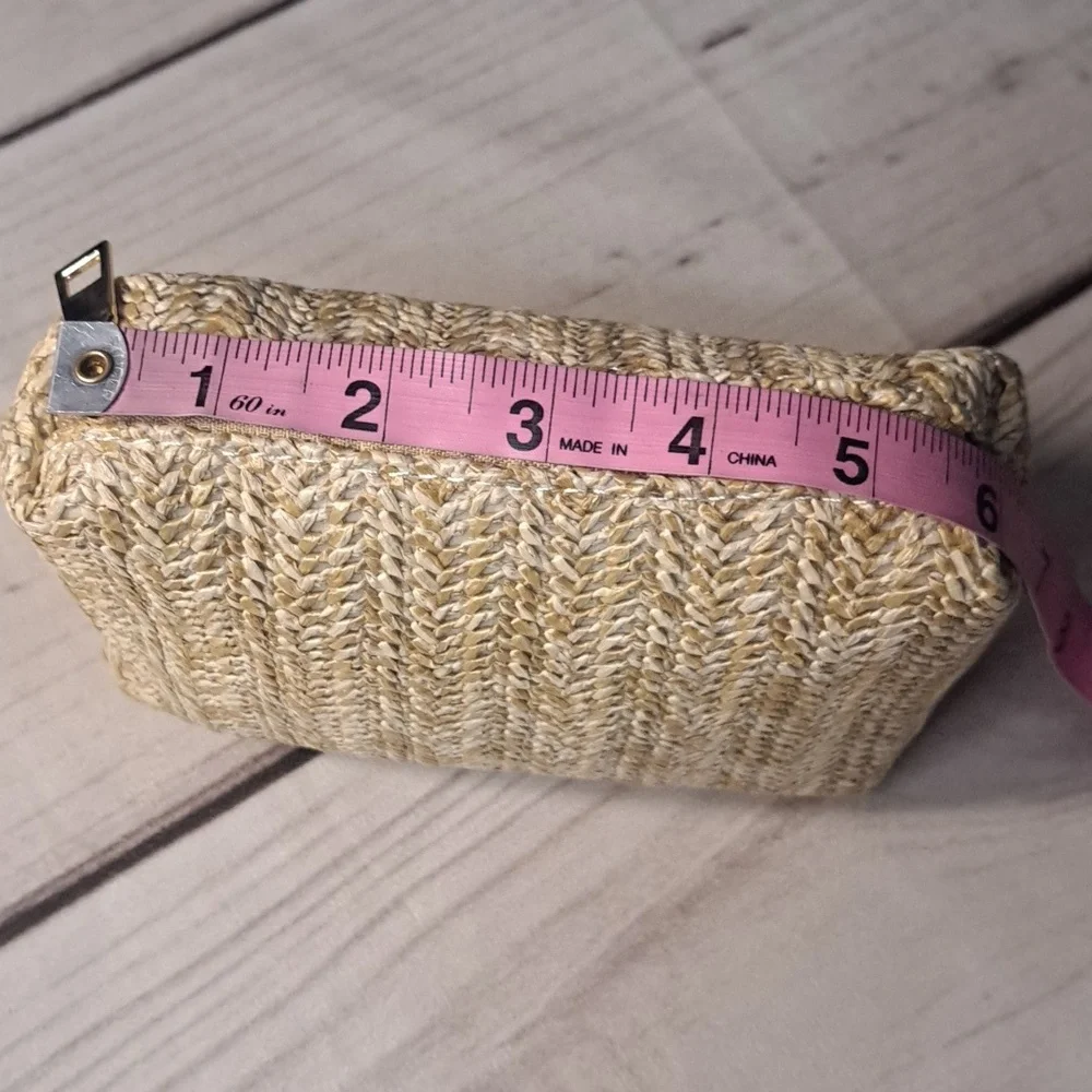 Woven Straw Makeup Toiletry Travel Bag Pouch